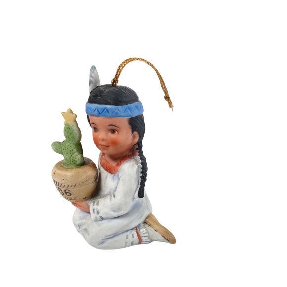 Vintage 1986 Vague Shadows-Perillo Sagebrush Kids Girl with Cactus Figurine - Picture 2 of 6